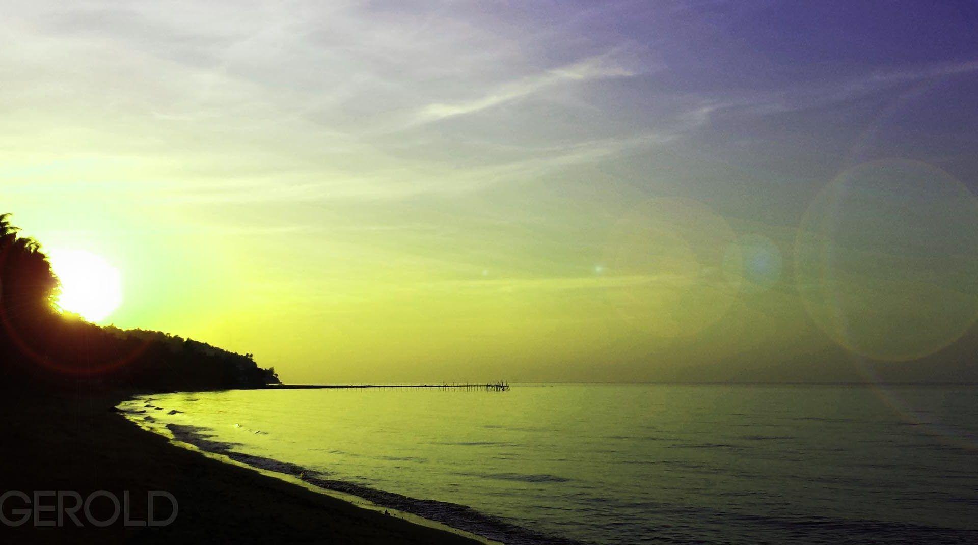 1920x1070 Sunsets: Philippines Watching Boracay Beach Ocean Nature Sunset Blue