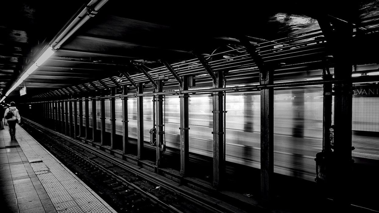 1244x700 Subway Train BW Underground Train Station Motion Blur wallpaperx1080