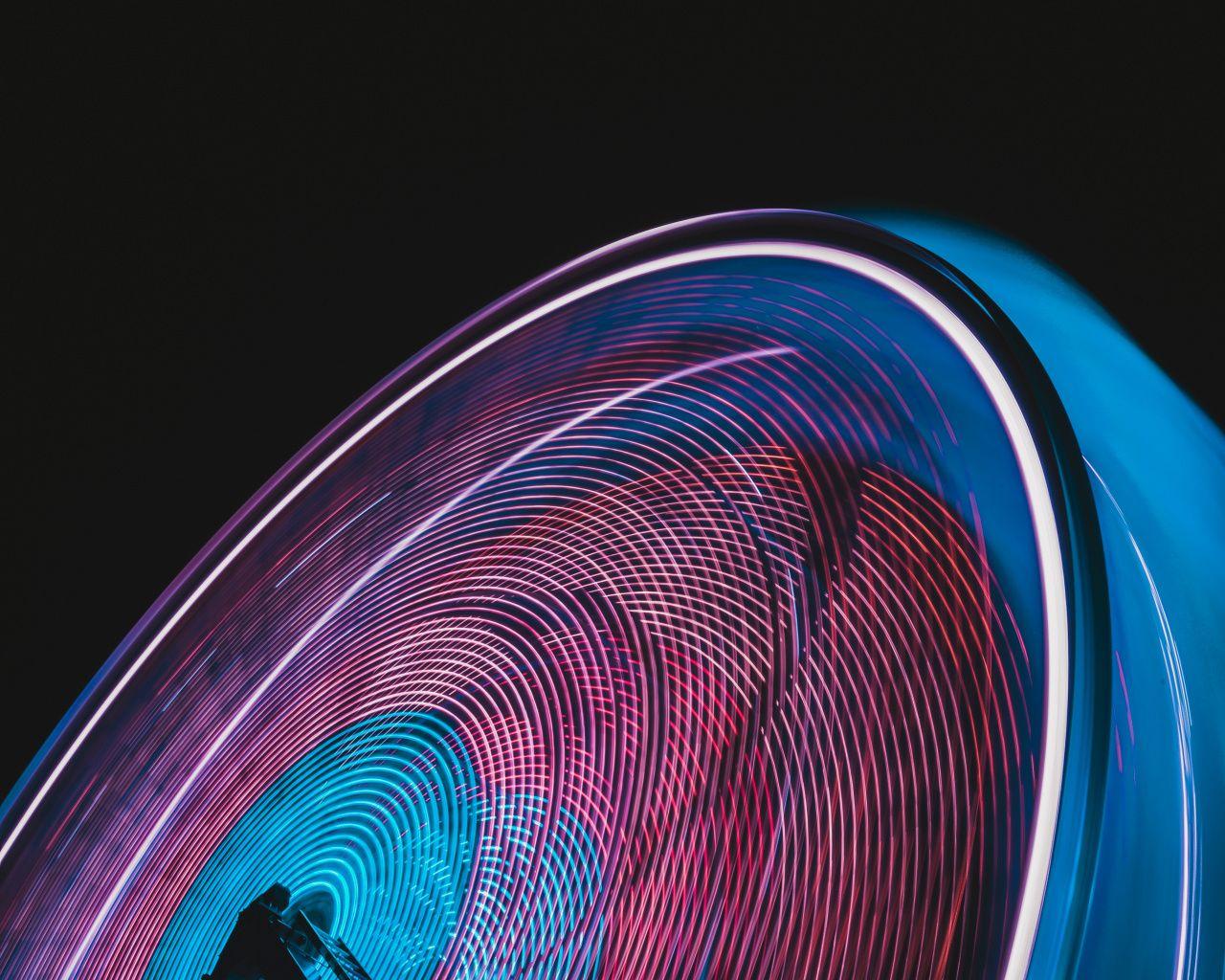 1280x1024 Download Ferris wheel, night, motion blur wallpaper, 1280x Standard 5: Fullscreen