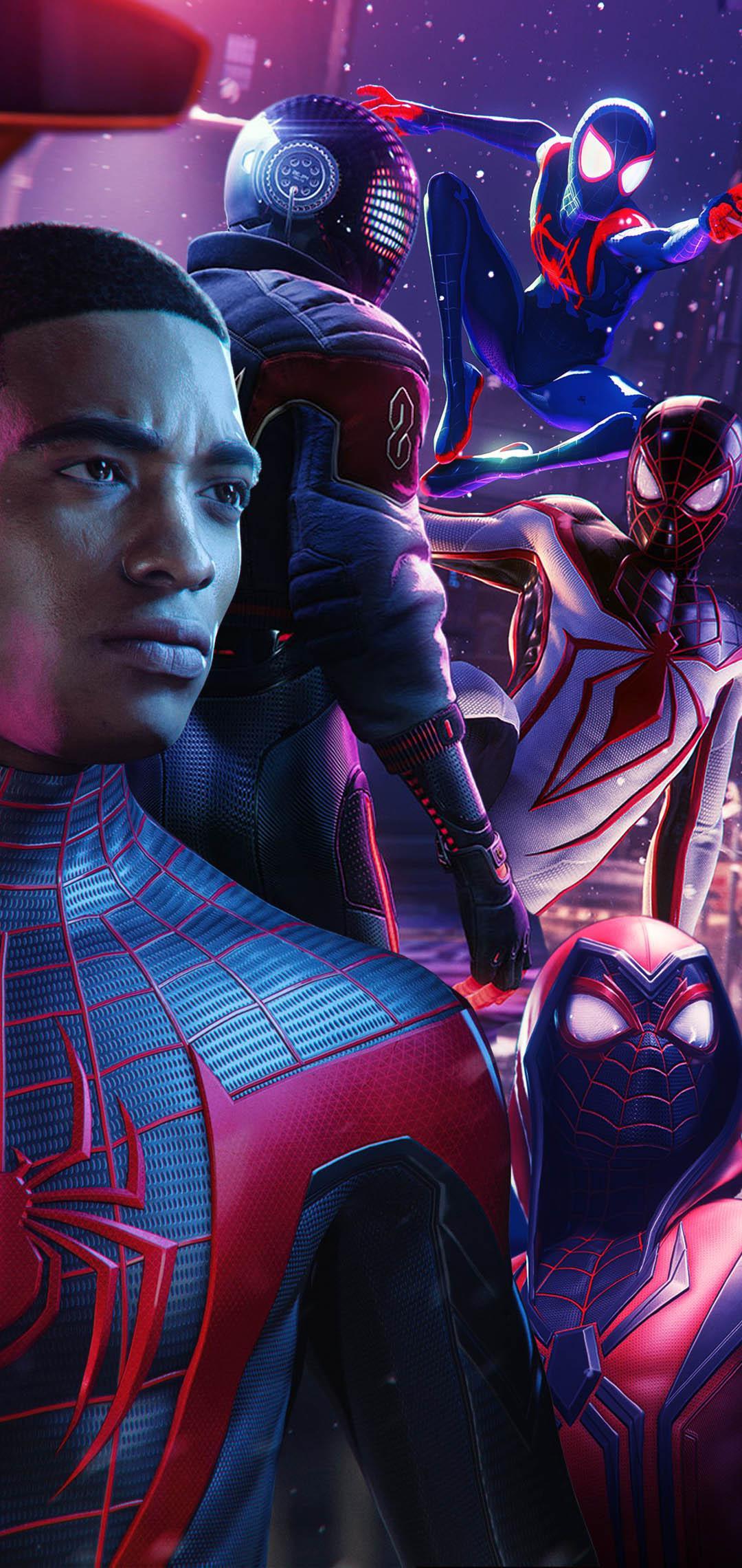 1080x2280 New Miles Morales PS5 phone wallpaper for a 2280 x 1080 resolution screen. Got any requests? Let me know in the comments. Check out my profile to see the other sizes that