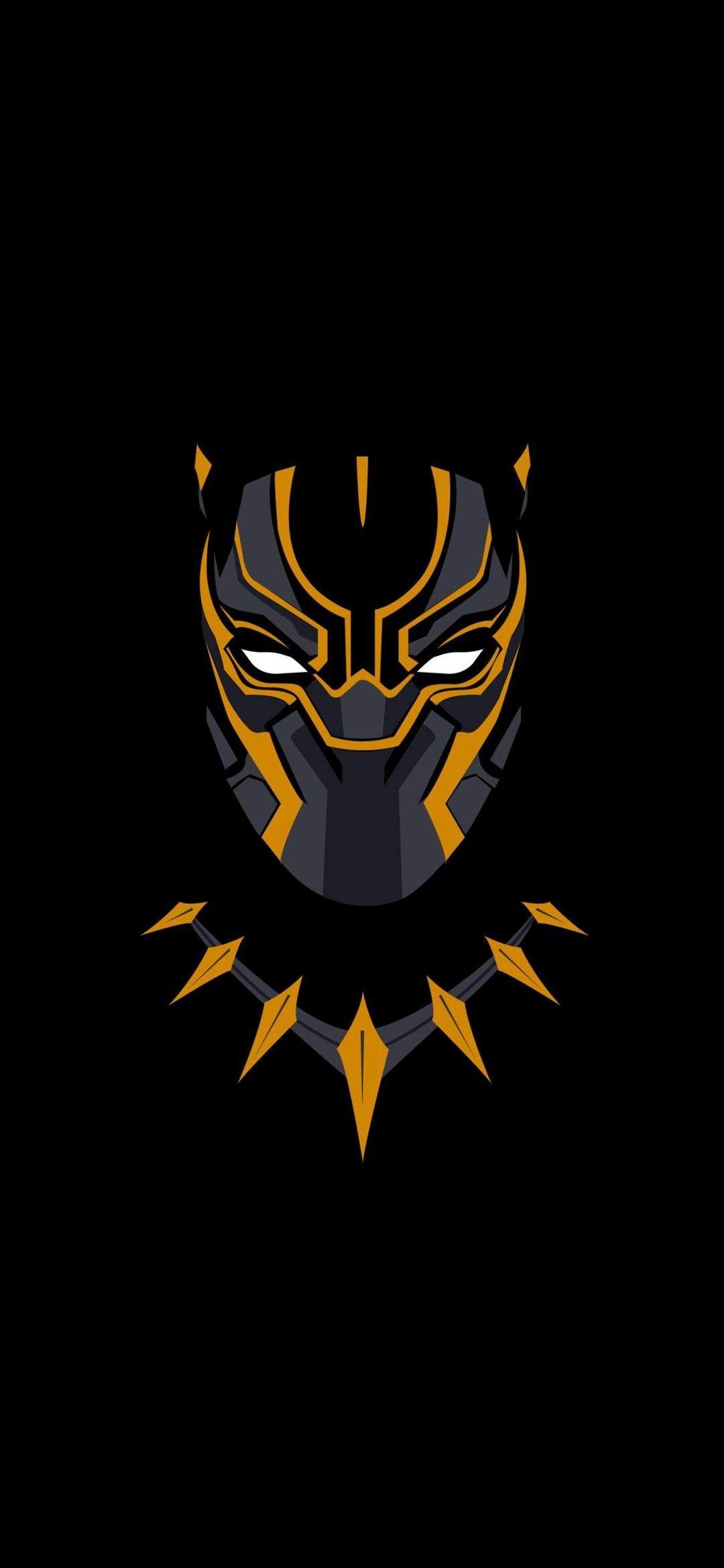 1080x2340 Dark Black Panther Face 4K Amoled Google Pixel Wallpaper