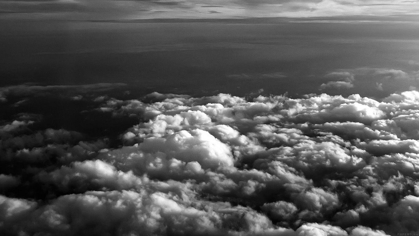 1366x768 Black And White Cloud Wallpaper Mac