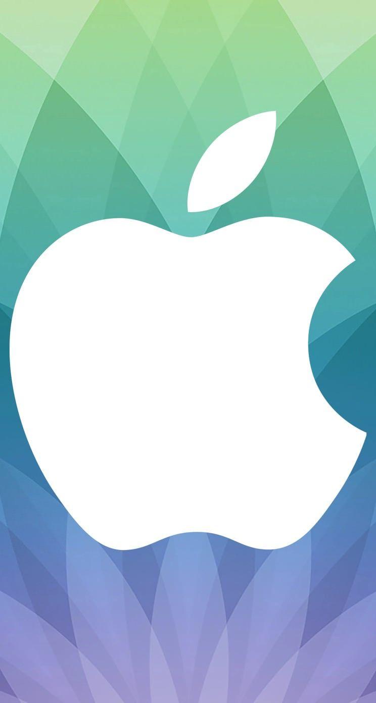 744x1392 Apple logo spring events green blue purple. wallpaper.sc iPhone5s, SE