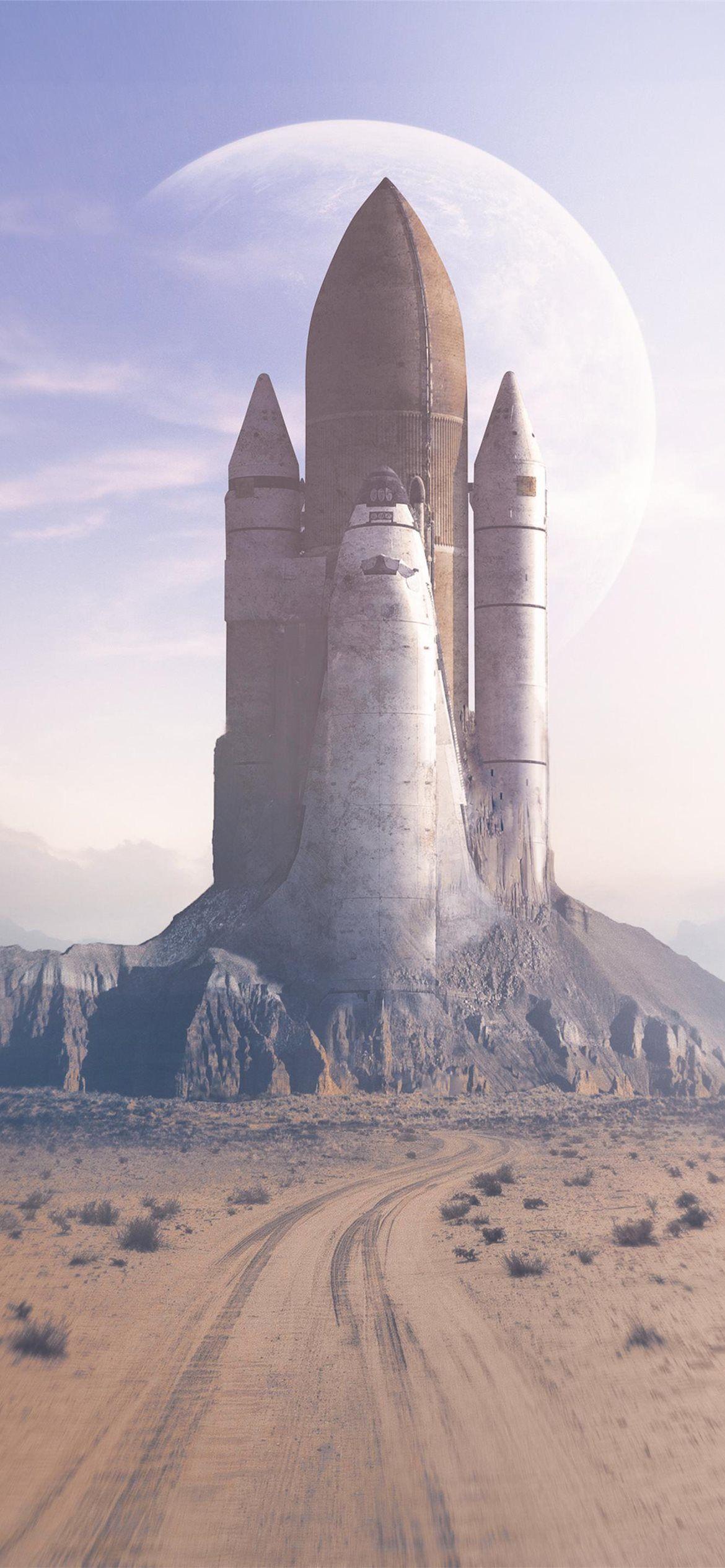 1170x2532 Abandoned space shuttle iPhone 12 Wallpaper Free Download