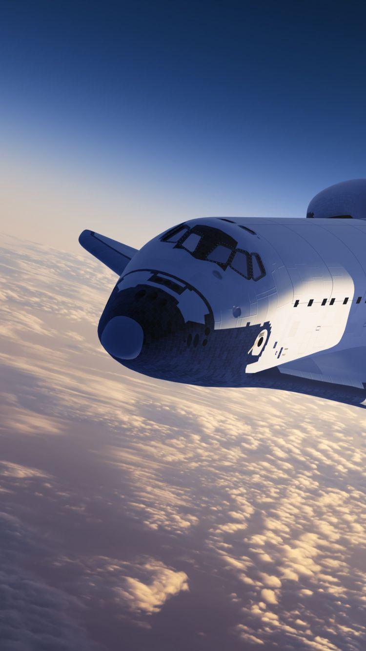 750x1334 Download Space shuttle, clouds, sky, space wallpaper, 750x iphone iPhone 8