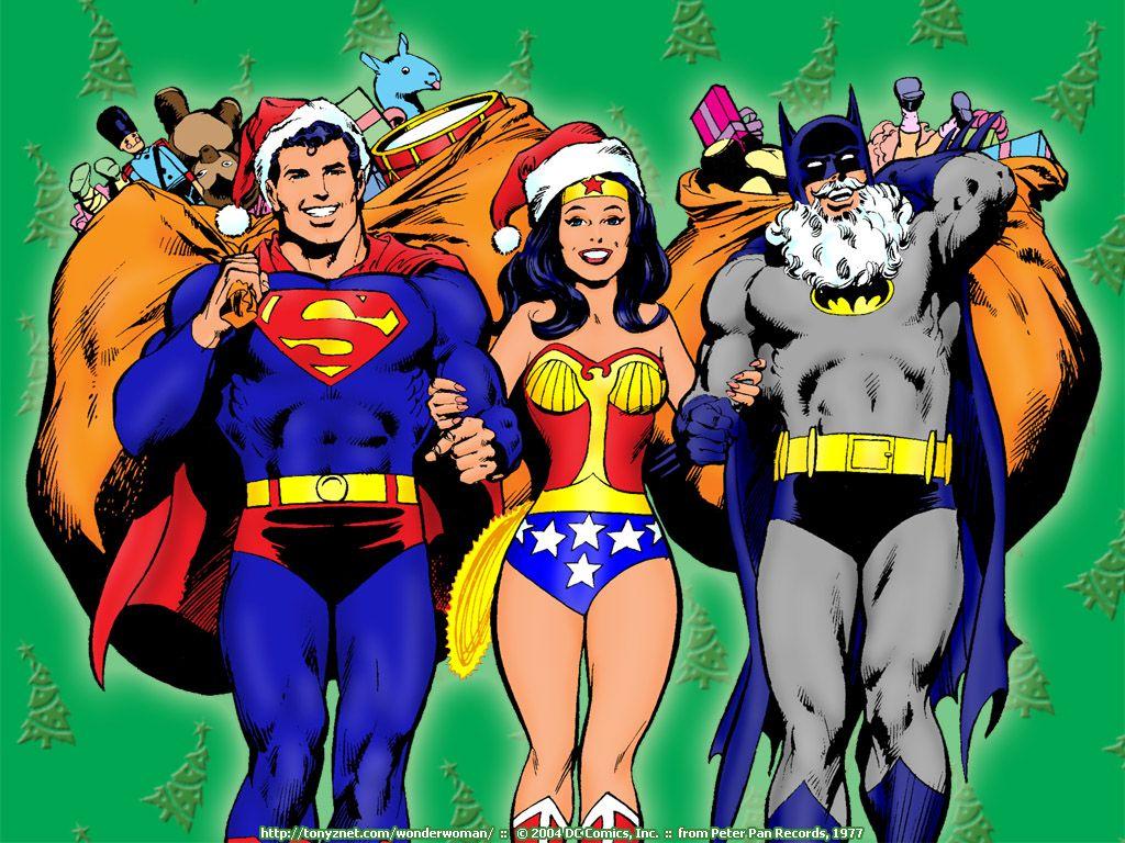 1024x768 DC Comics Christmas Wallpaper