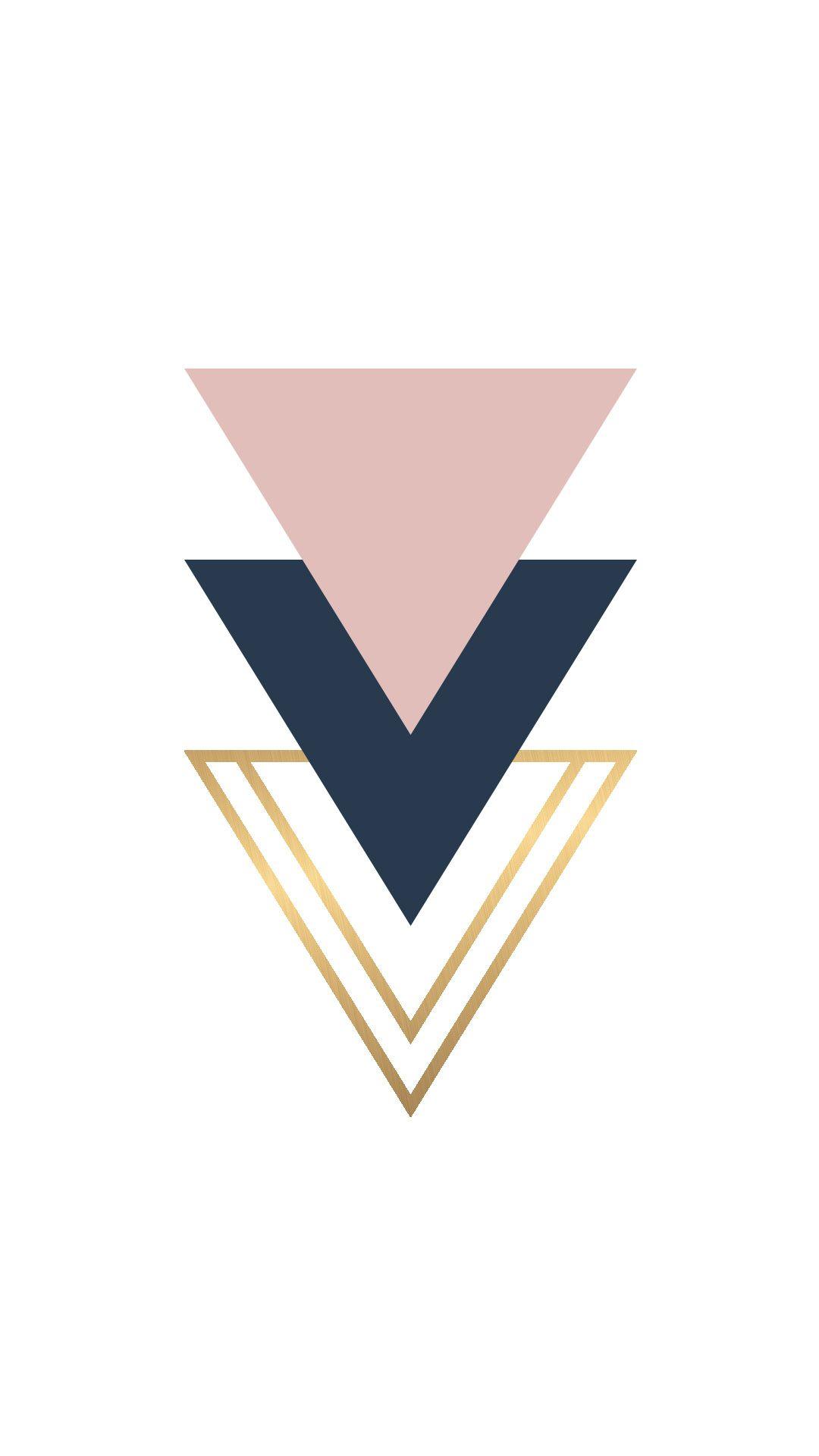 1080x1920 Blush Navy gold foil triangle geo shapes wallpaper you can download