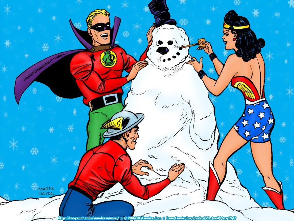 1024x768 Wonder Woman Christmas Wallpaper