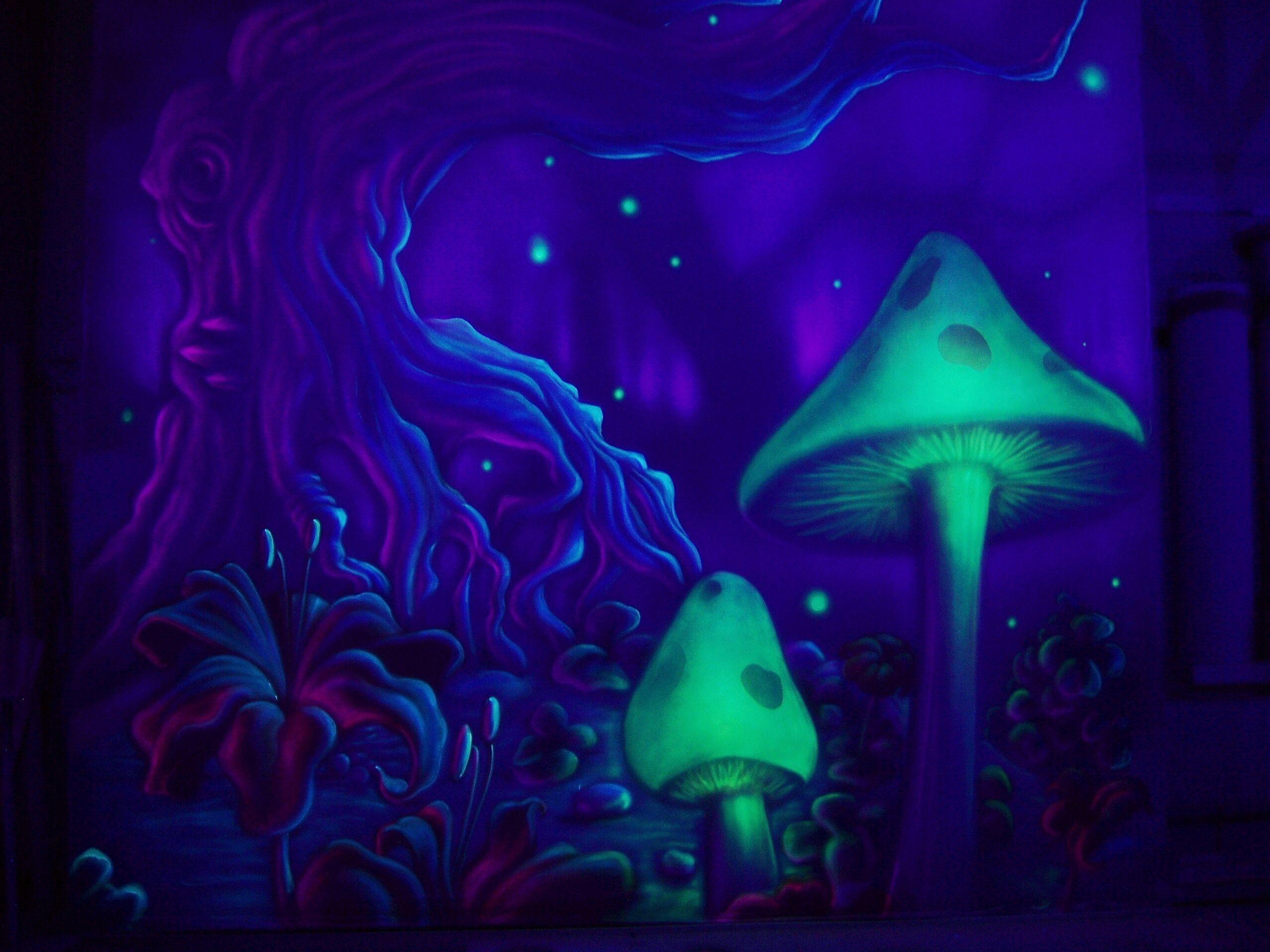 Hình nền 2560x1920 Neon Mushroom