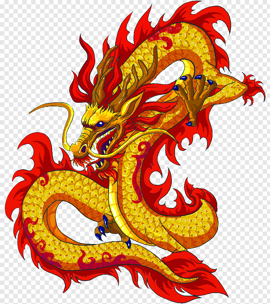 910x1024 Red And Yellow Chinese Dragon