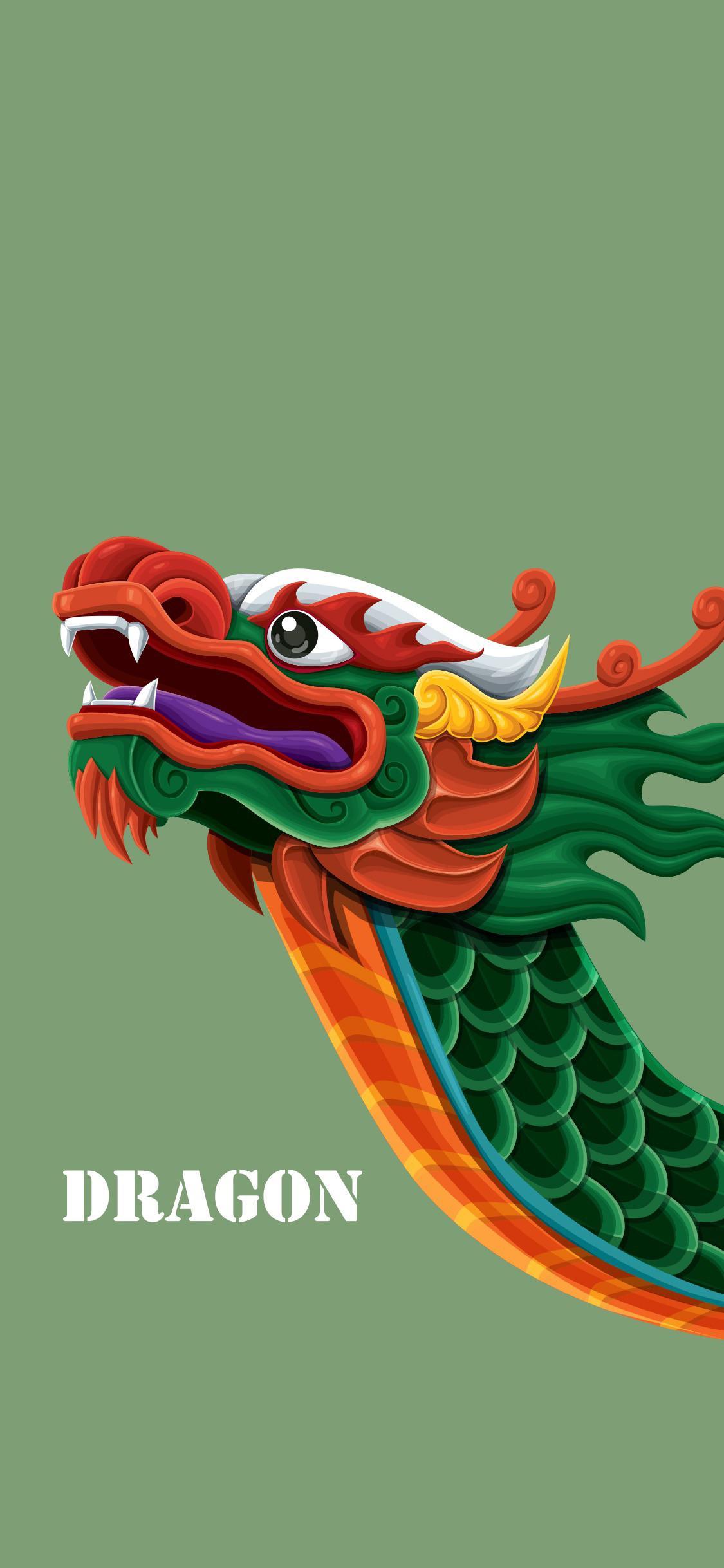 1125x2436 Green Chinese Dragon Wallpaper For Tech