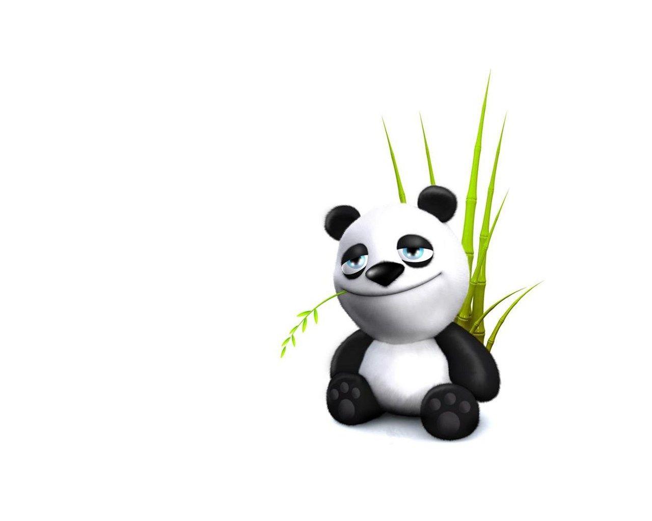 1280x1024 Wallpaper Cute Panda 3D Funny Cartoon Wallpaper Animated Desktop Background