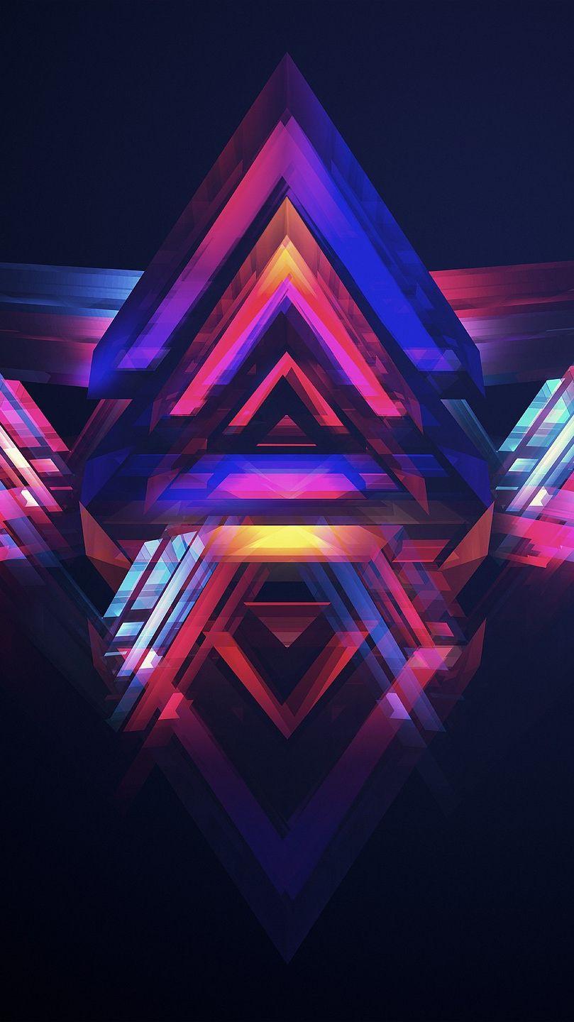 809x1440 Triangle Art Manipulation IPhone Wallpaper