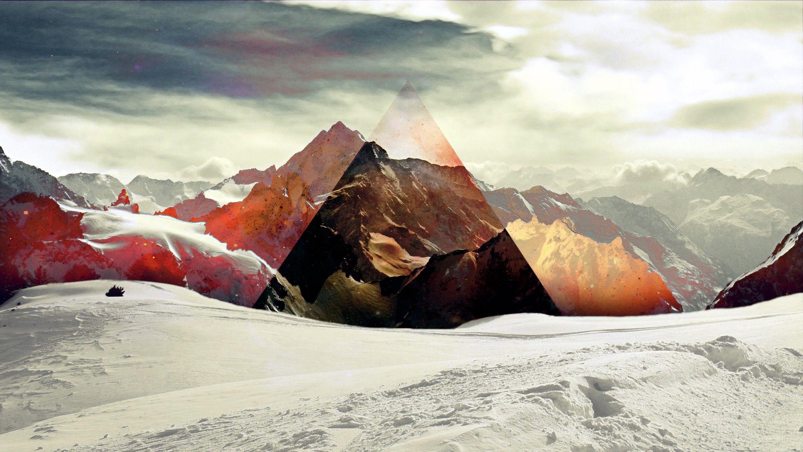 2560x1440 mountain wallpaper triangle