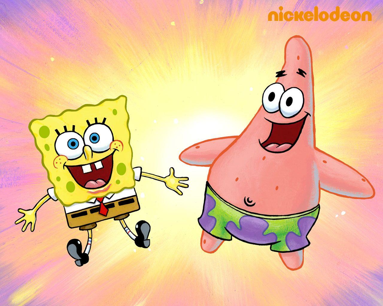 1280x1024 Spongebob And Patrick Painting