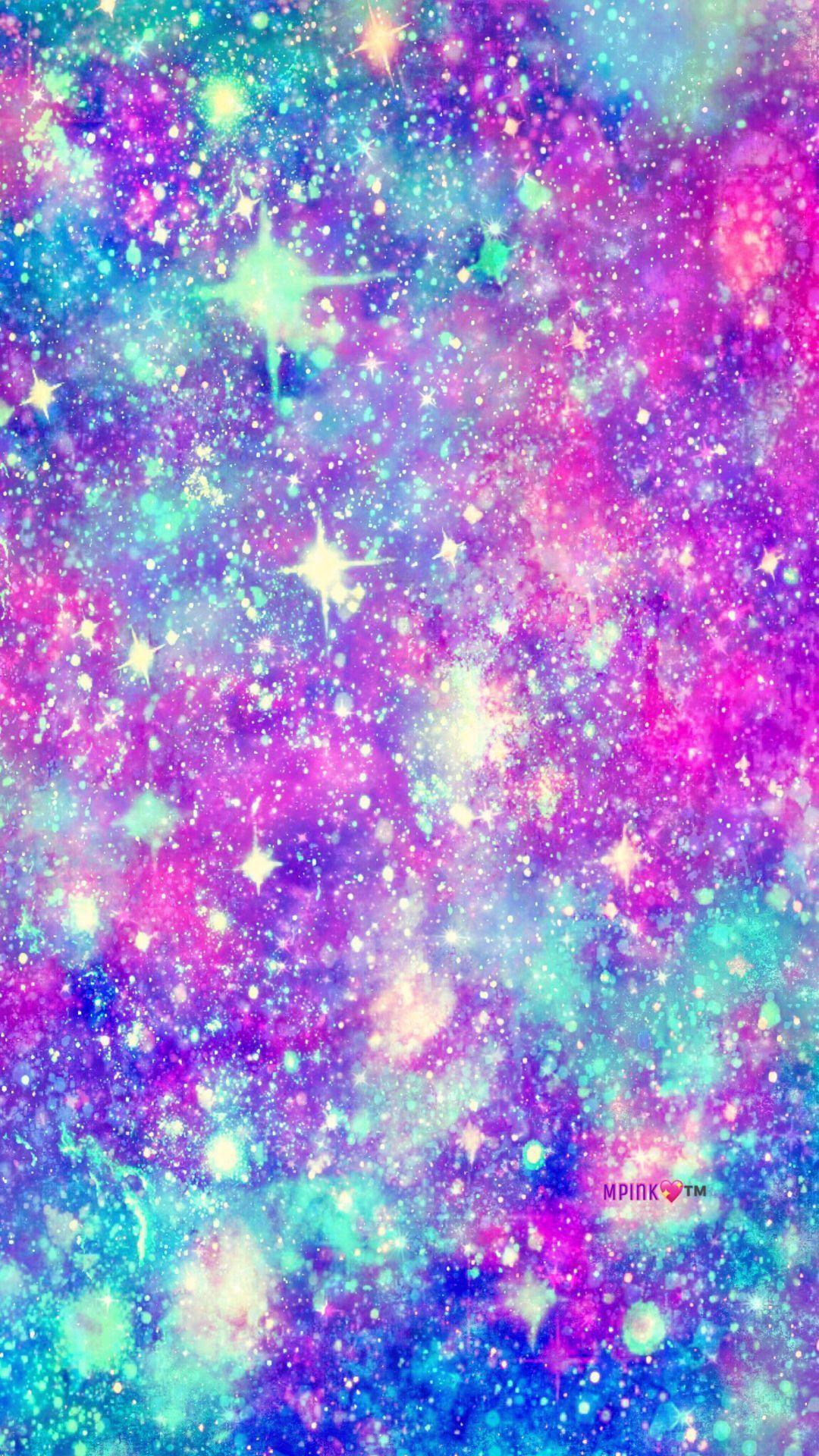 1080x1920 Purple Galaxy Glitter Wallpaper