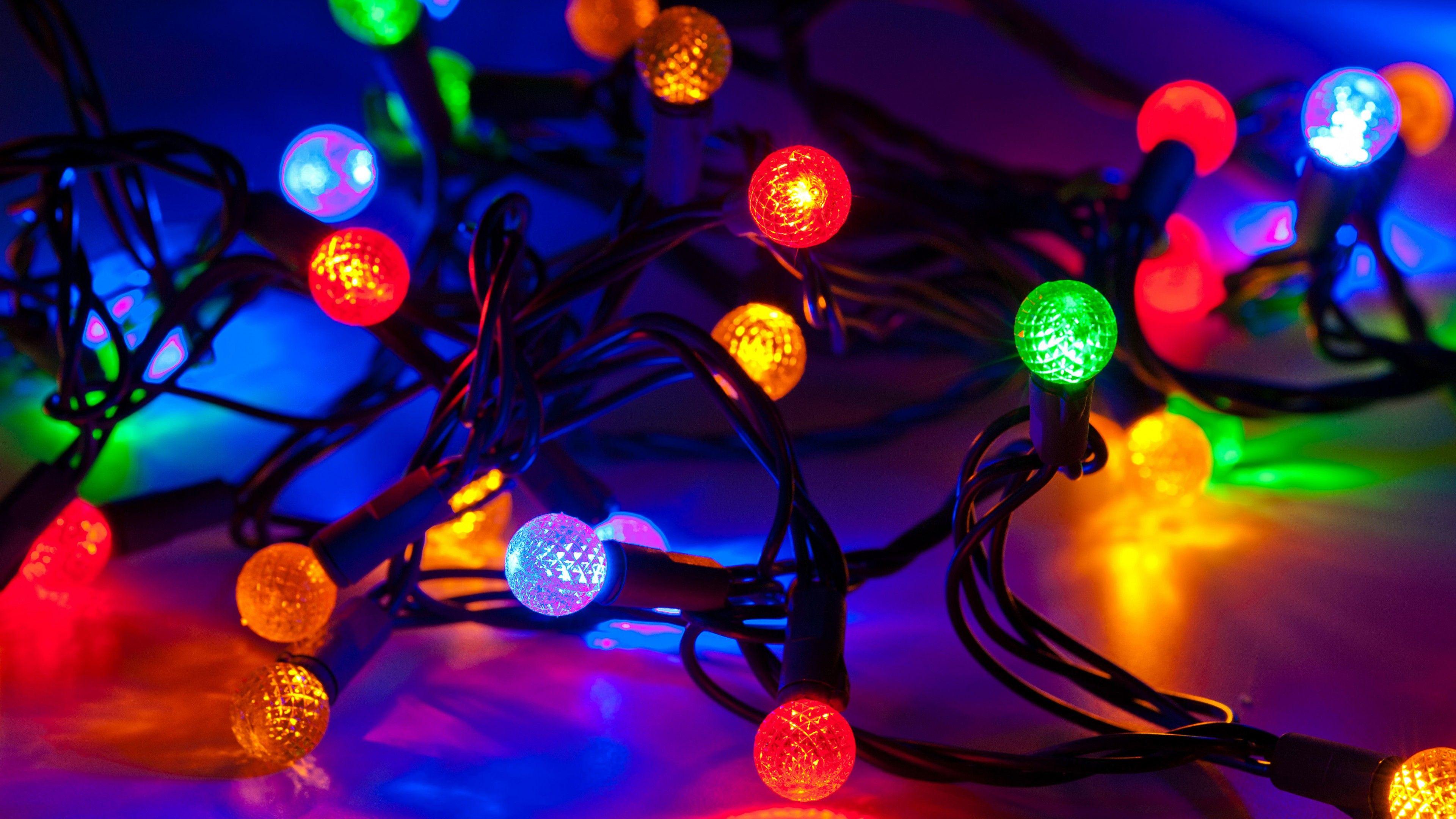 3840x2160 Party Lights Wallpaper 4K, Christmas Lights, Colorful, Celebrations Christmas