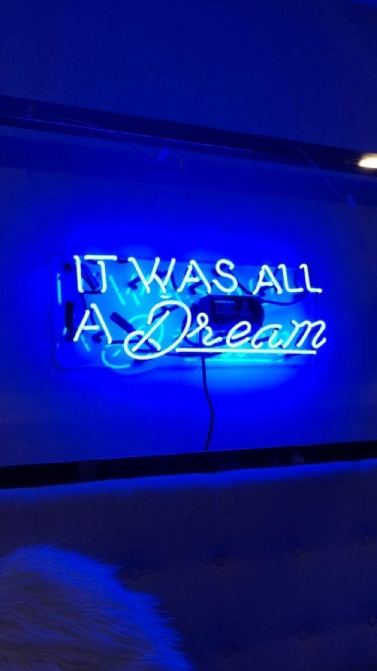 750x1334 Blue Aesthetic Neon Wallpaper