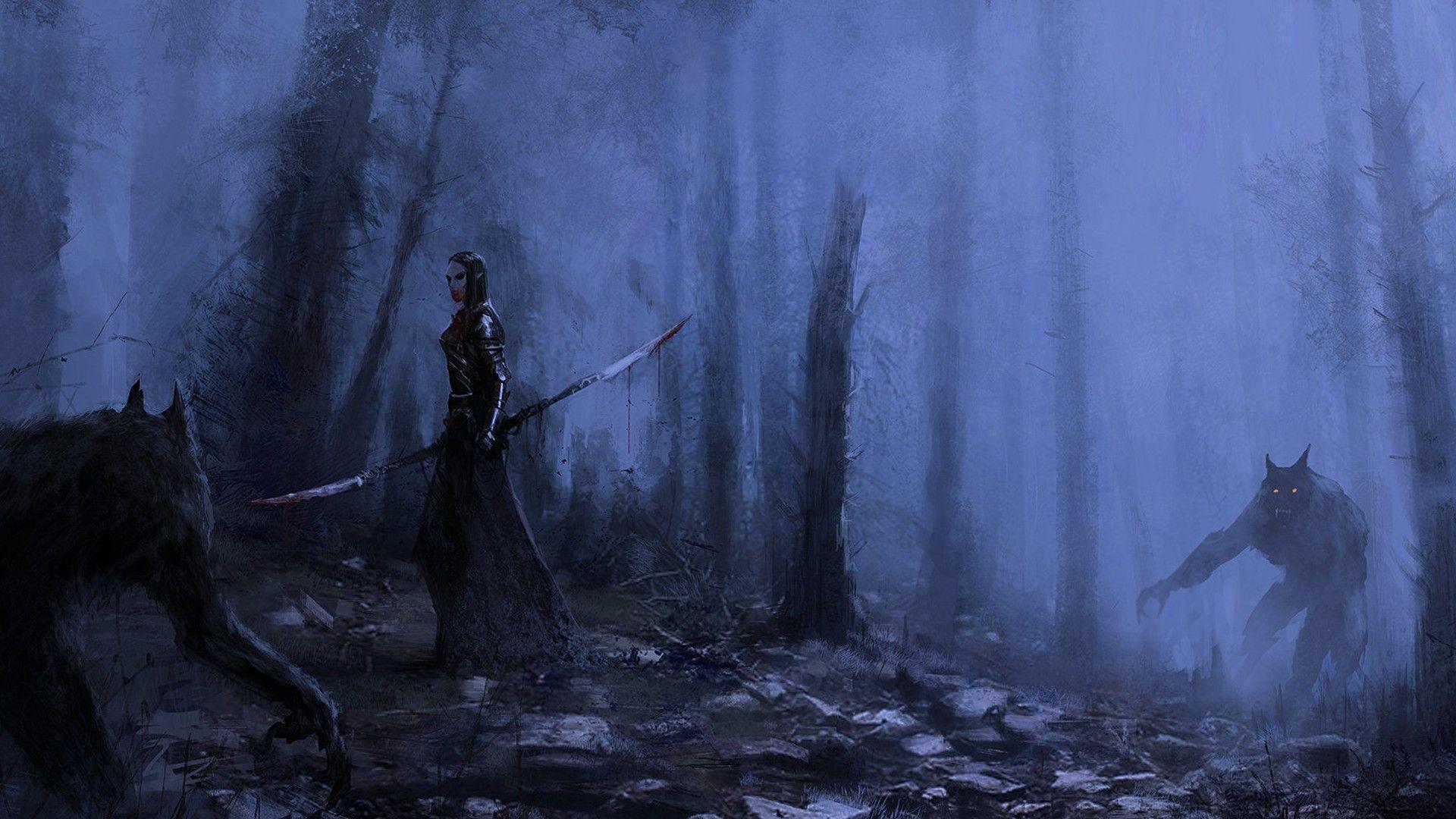 1920x1080 Download 1920x1080 HD Wallpaper vampire werewolf forest mist, Desktop Background HD