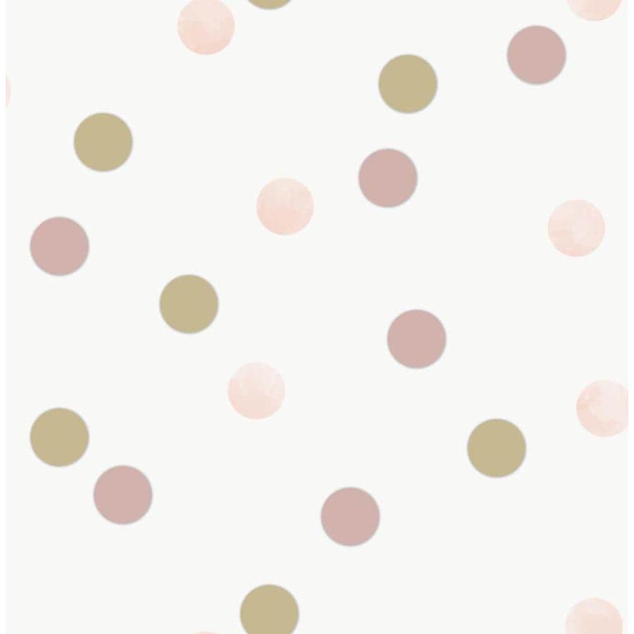 900x900 Superfresco Easy Kids At Home 56 Sq Ft Pink Gold Paper Polka Dot Unpasted Wallpaper In The Wallpaper Department At