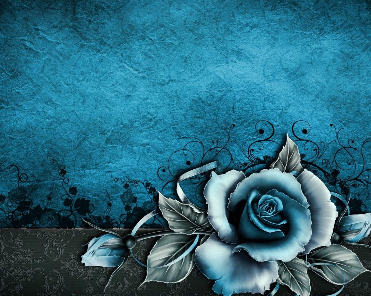 1280x1024 Vintage Rose Abstract Blue desktop PC and Mac wallpaper