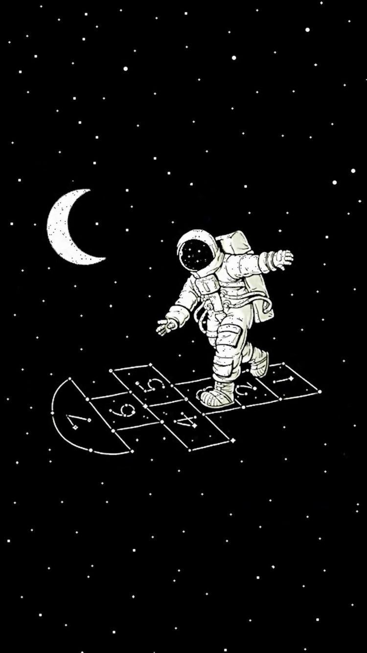 750x1333 Aesthetic Outer Space Aesthetic Doodle Wallpaper