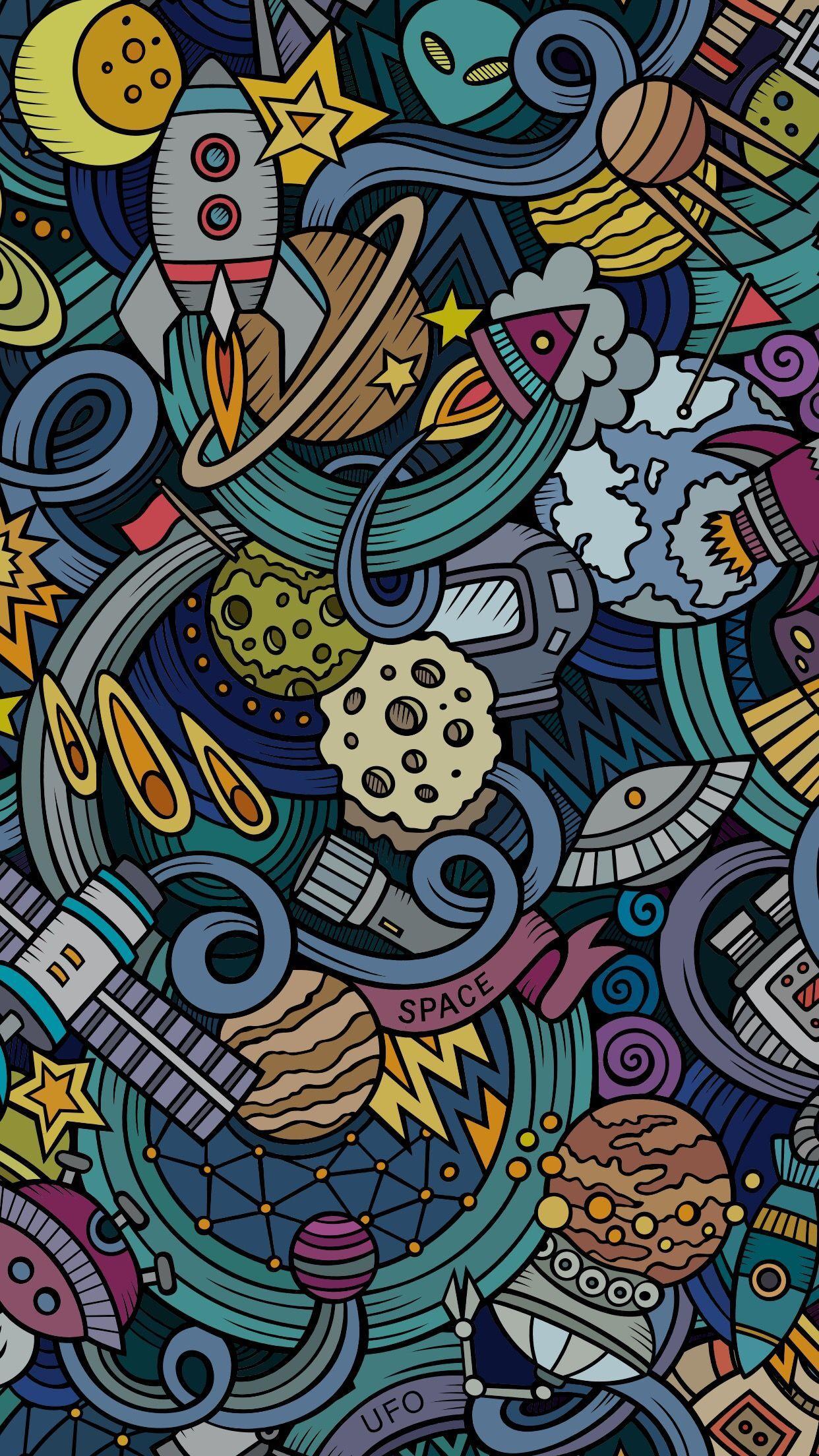 1242x2208 Doodle Art iPhone Wallpaper