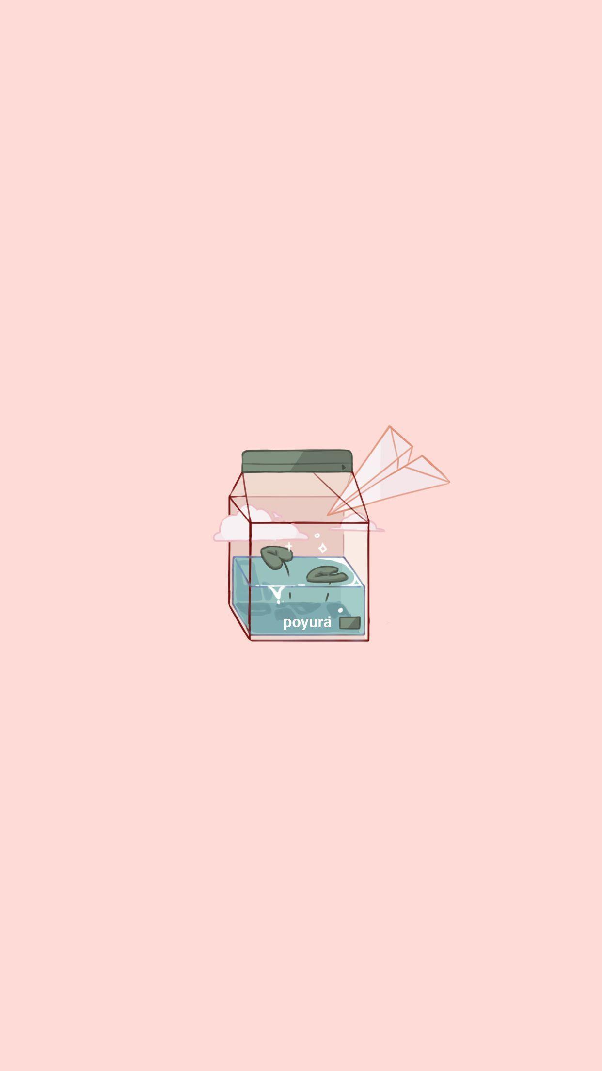 1242x2208 Cute Aesthetic Water Plant In Drink Airplane Phone Wallpaper, #aesthetic #Airplane #animePla. -. Wallpaper doodle, Kawaii wallpaper, Cute wallpaper background