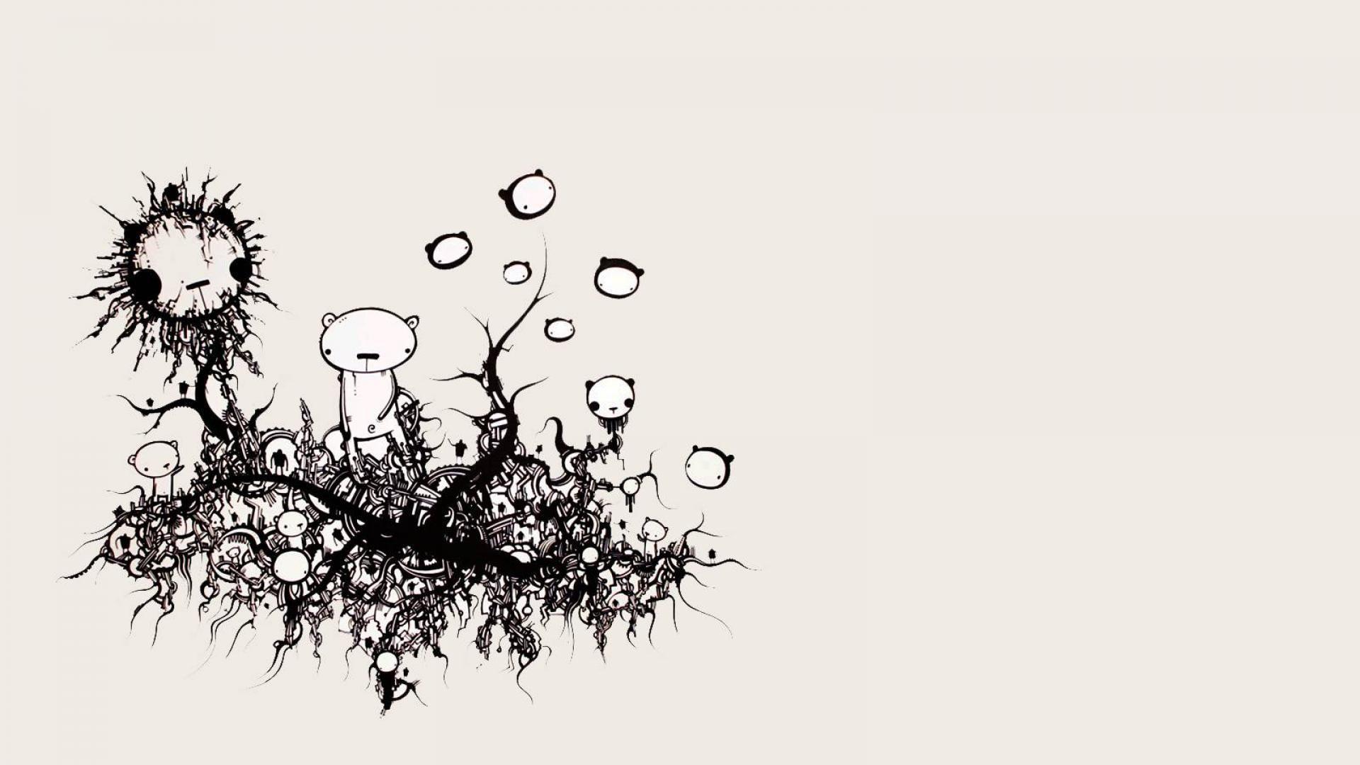 1920x1080 Big doodle artist named some of these are altered but wallpaper
