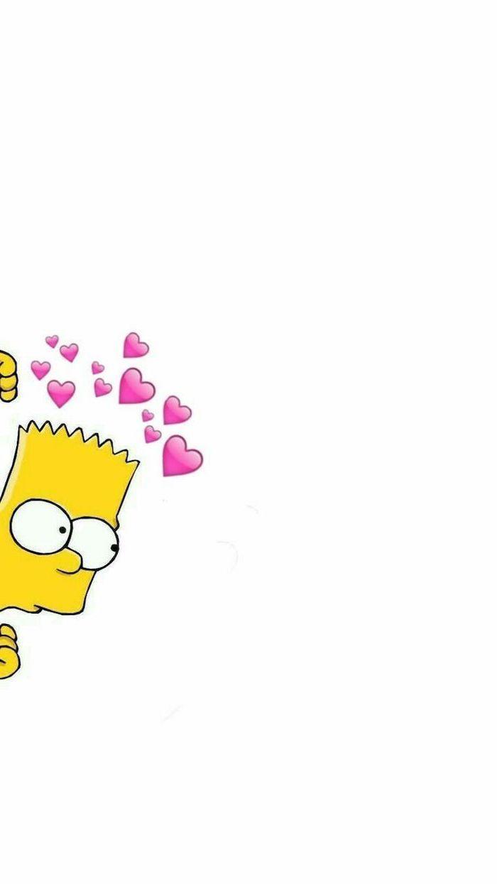700x1245 bart simpson, pink hearts, cute iphone wallpaper, white background #iphonewallpaperummer. Cute background, Wallpaper iphone cute, Cartoon wallpaper iphone