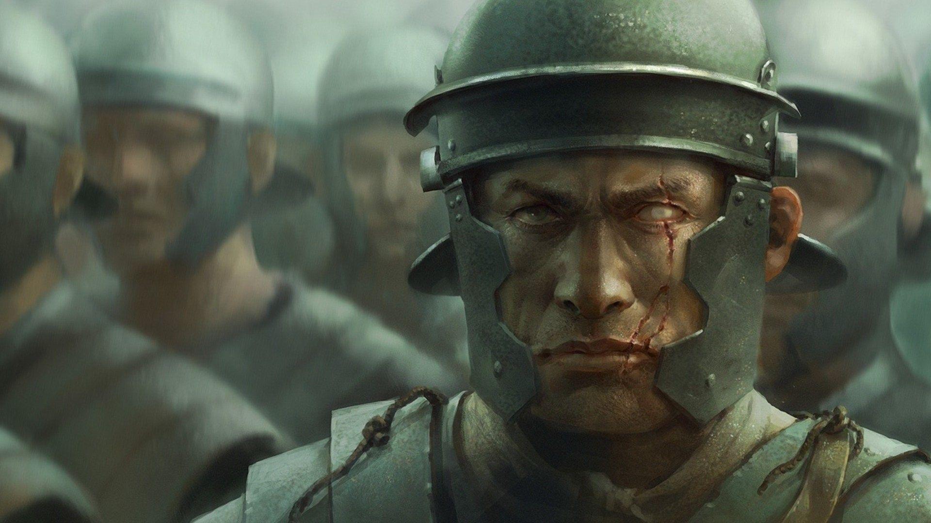 1920x1080 Men Warrior Romans Armour Helmet Face Scar Data Src Soldier HD Wallpaper