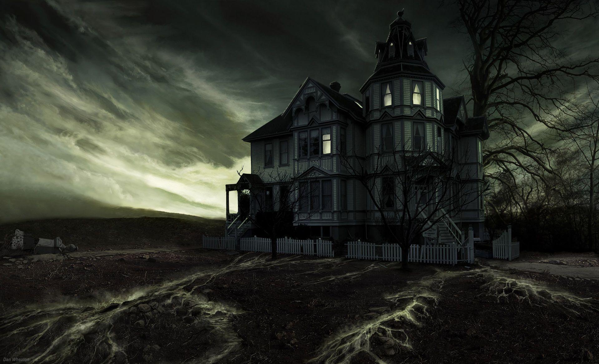 1920x1167 Haunted House Wallpaper background picture