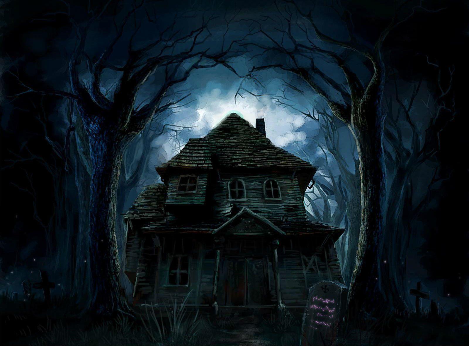 1600x1182 Title Dark Haunted Wallpaper House In The Forest HD Wallpaper