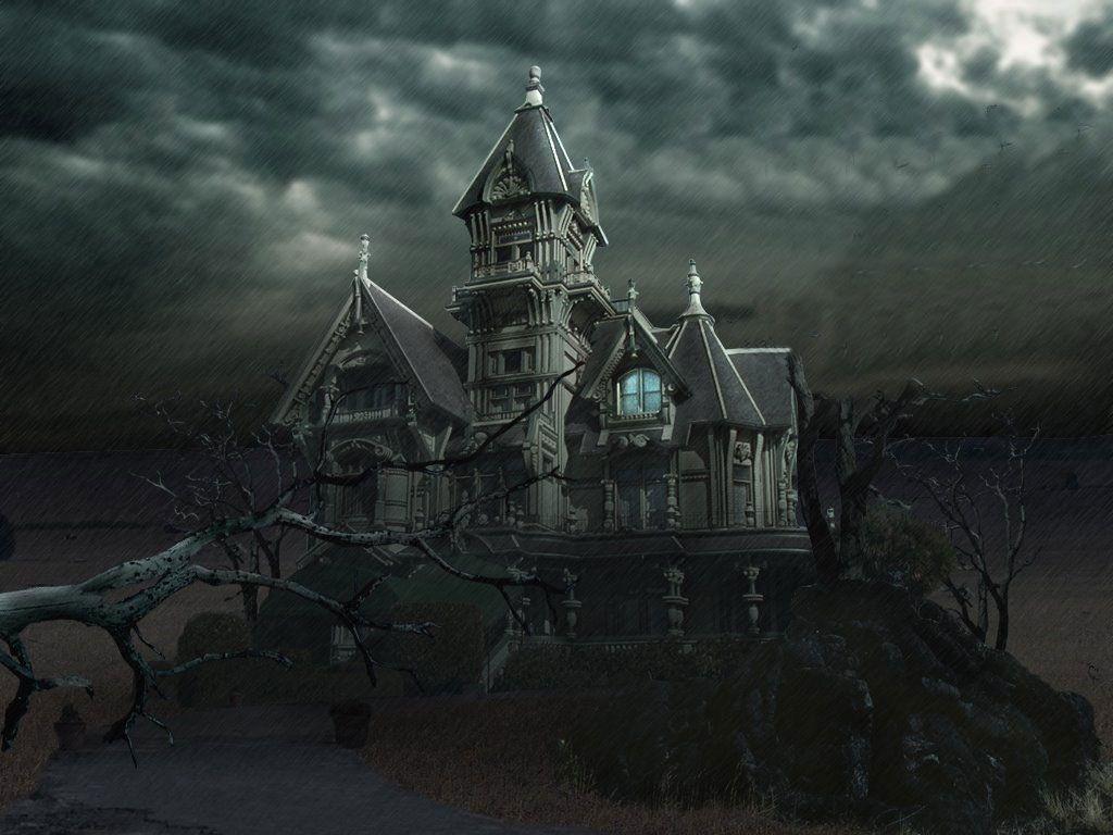 1024x768 Haunted House Wallpaper .