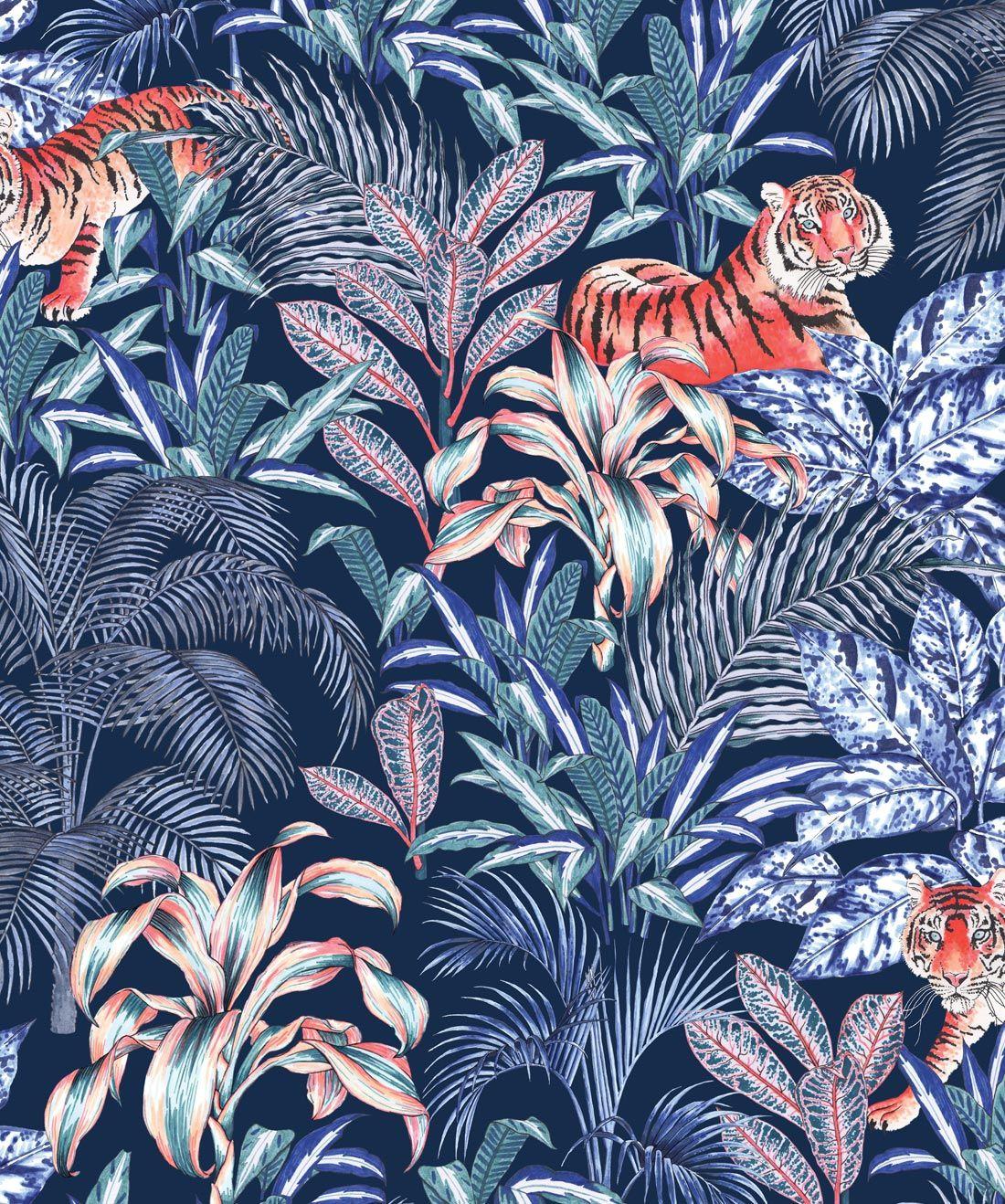 1100x1318 Jungle Tiger Wallpaper • Opulent Jungle Design