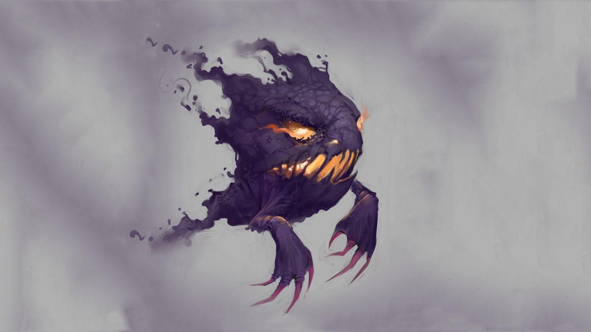 1920x1080 creepy pokemon haunter ghosts digital drawing 1920x1080 wallpaper