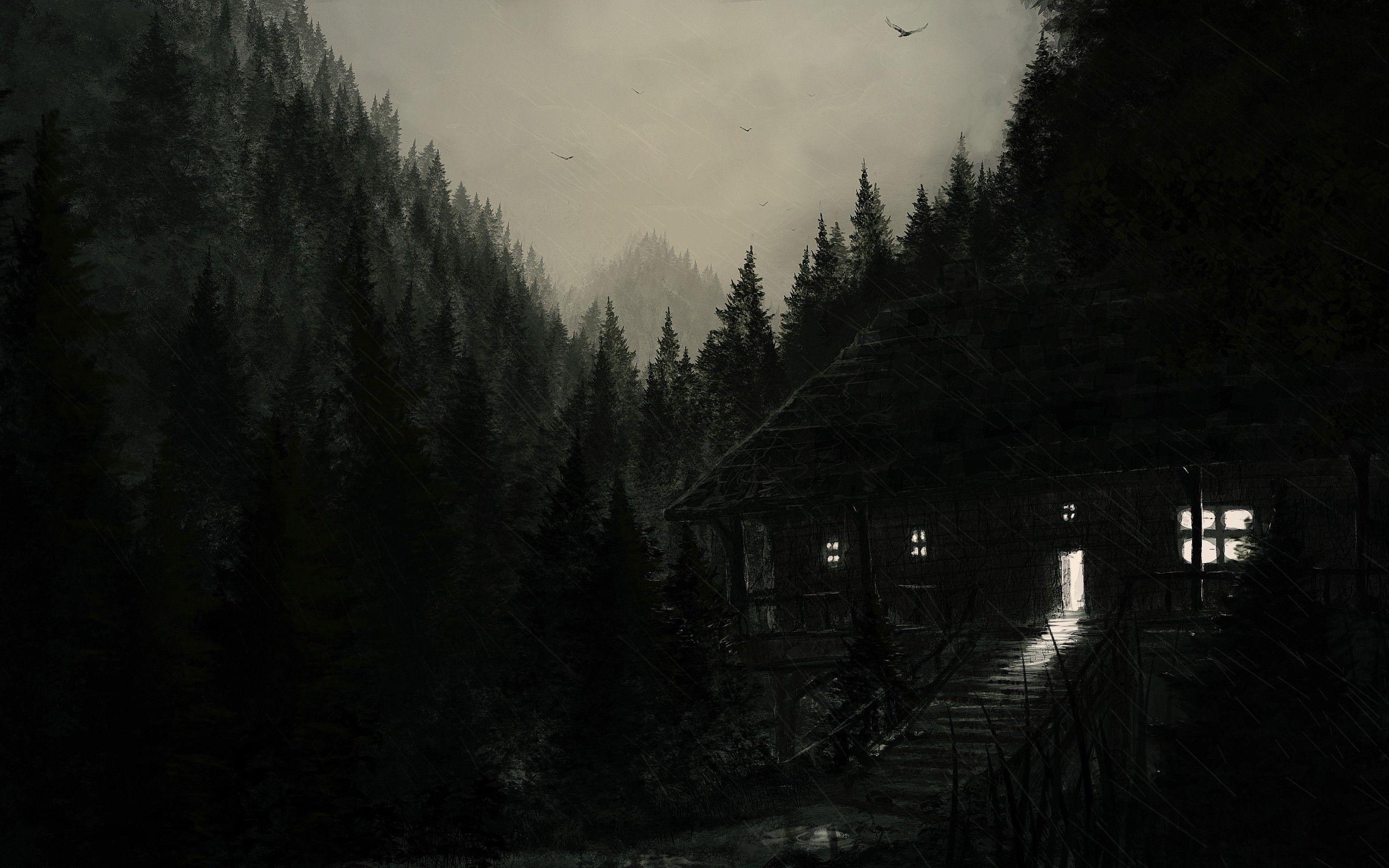 2560x1600 Download Wallpaper, Download abstract landscapes dark forest houses 2560x1600 wallpaper Wallpaper –Free Wallpaper Download