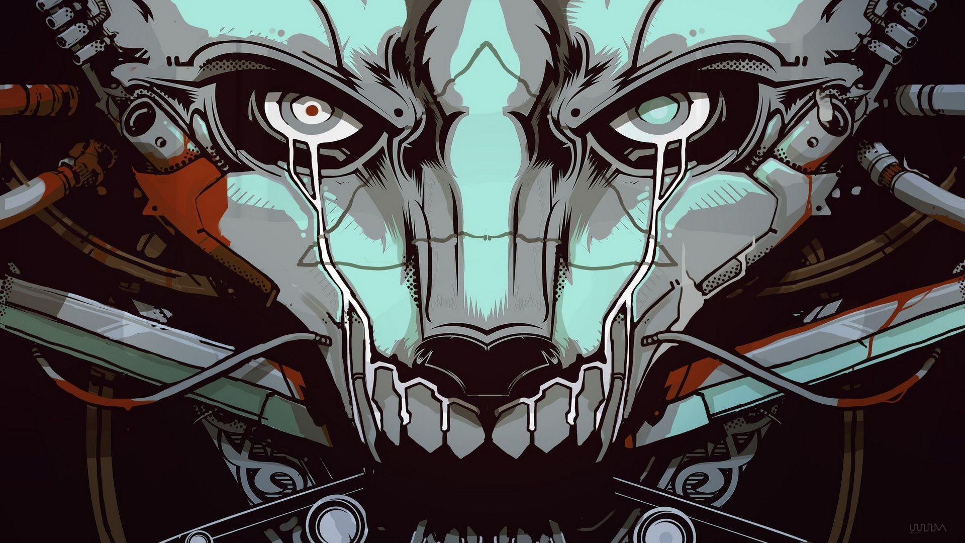 1920x1080 Free Download Cyberpunk Wallpaper 008 Full Size. Skull artwork, Cyberpunk art, Art