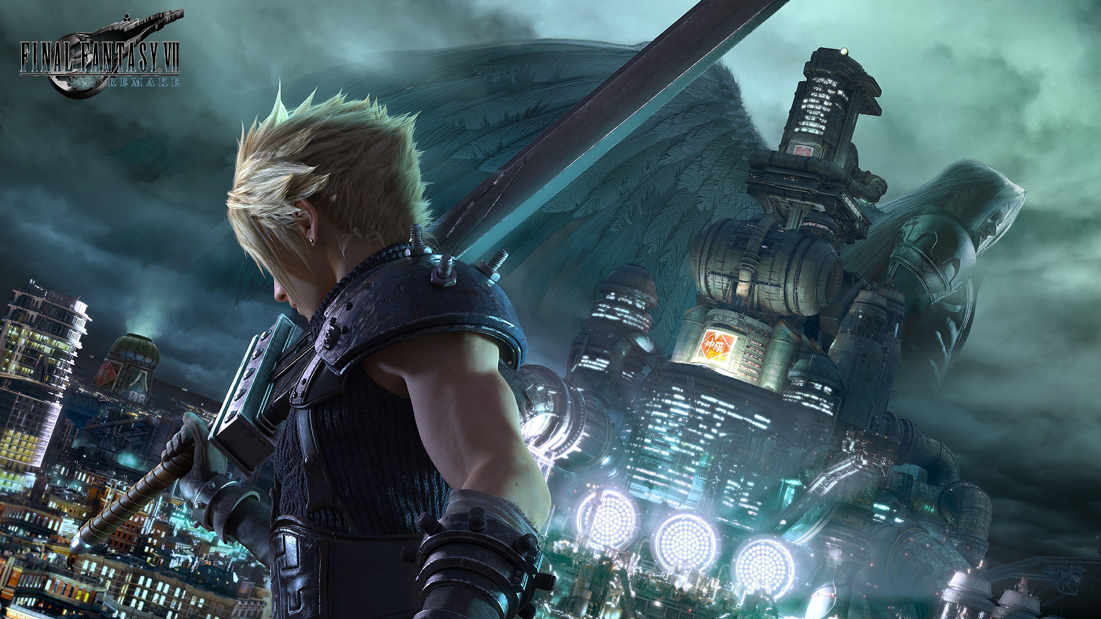 3840x2160 Final Fantasy 7 Remake Cloud Strife Sephiroth 4K Wallpaper