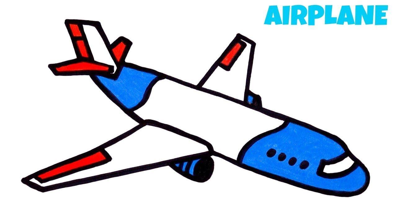 1280x720 Airplane Easy Step by Step. Easy drawings for beginners, Airplane drawing, Drawings