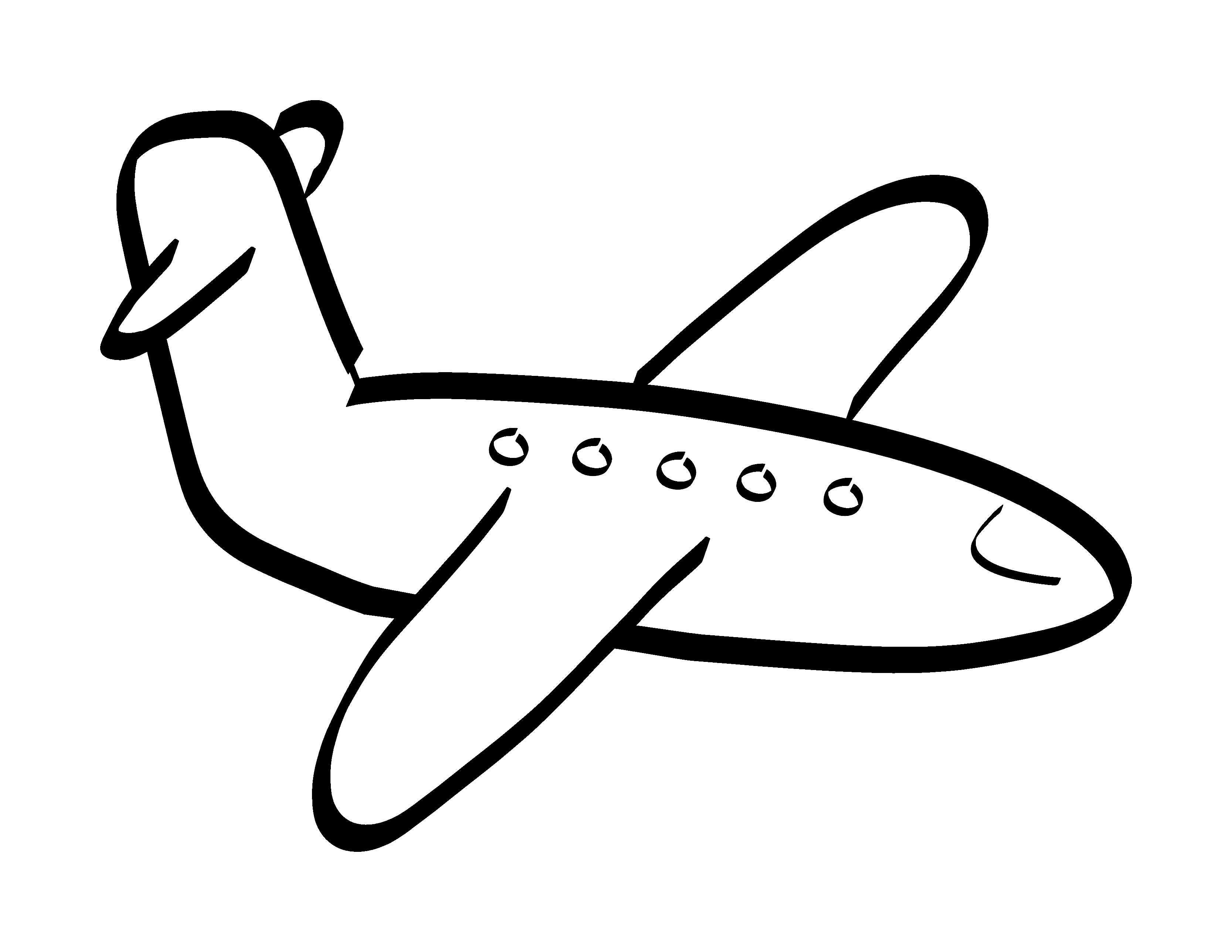 3333x2576 Black Cartoon Plane .