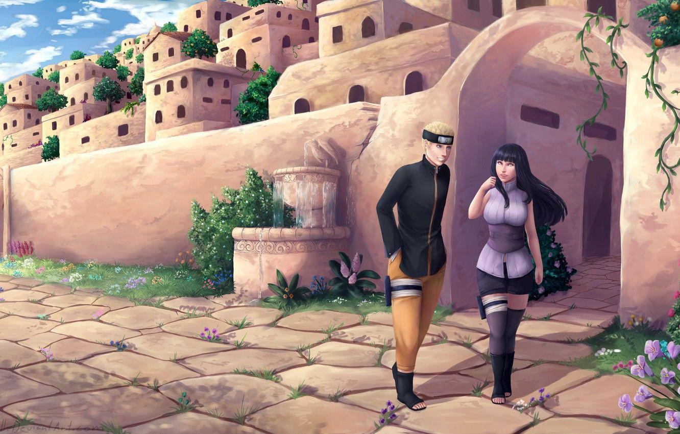 1332x850 Wallpaper the city, Naruto, Uzumaki Naruto, Naruto the Last Movie, Hyuuga HInata, by Larissa Saarinen image for desktop, section арт