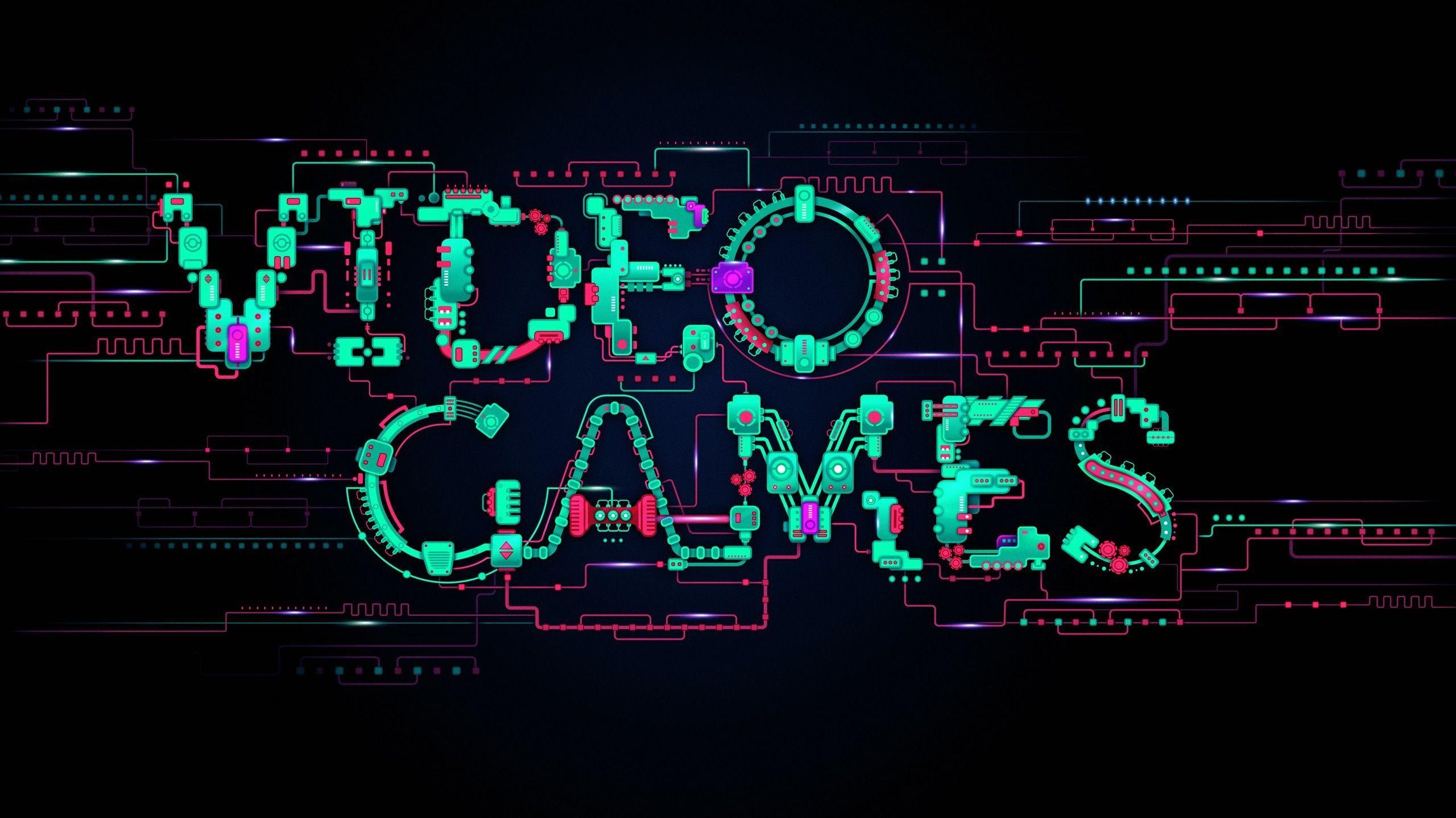 2560x1440 minimalism, #typography, #glowing, #lines, #video games, #electricity, #digital art, #circuits, #si. Video game background, Video game design, Gaming wallpaper