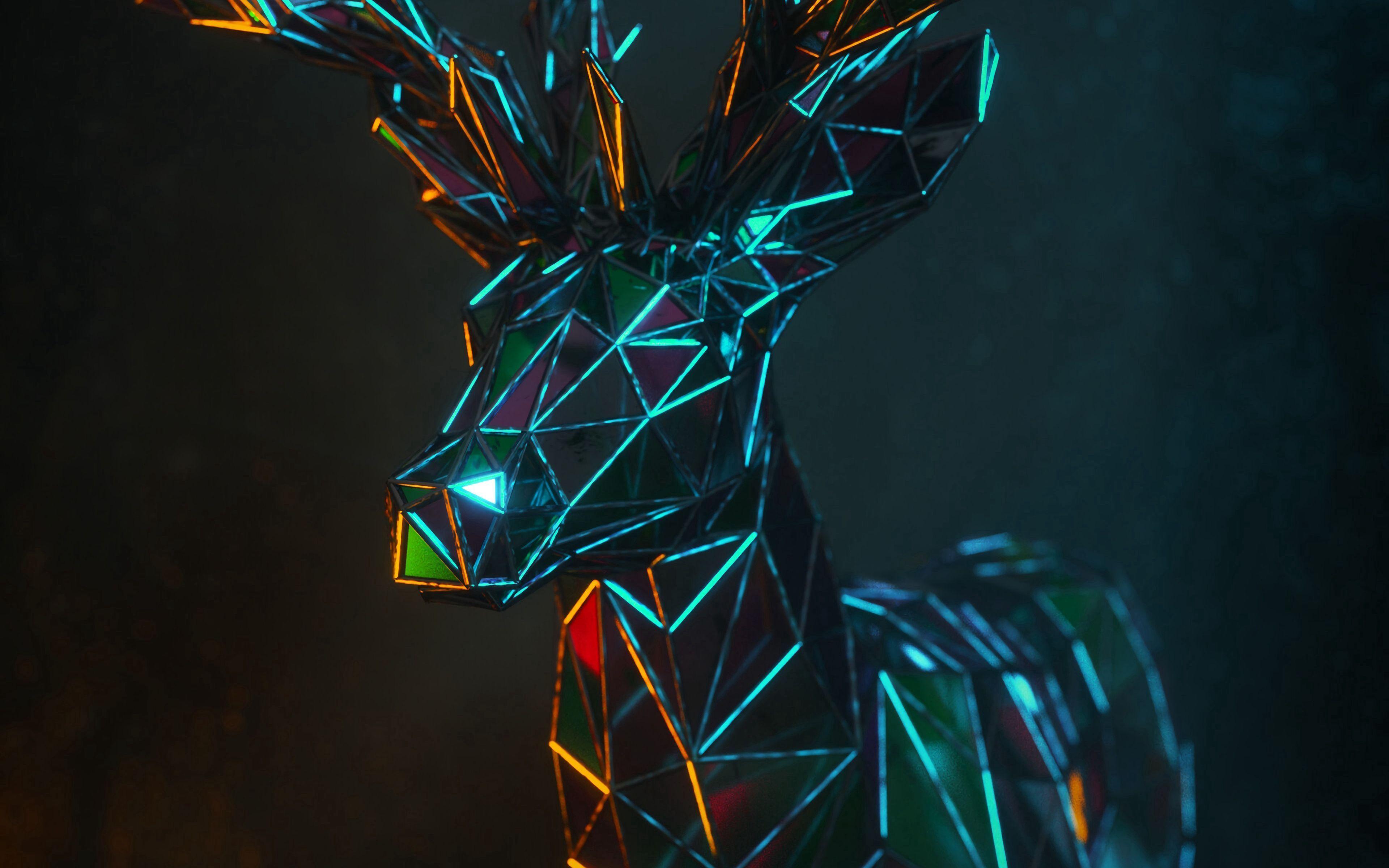 3840x2400 Geometric Animal Wallpaper