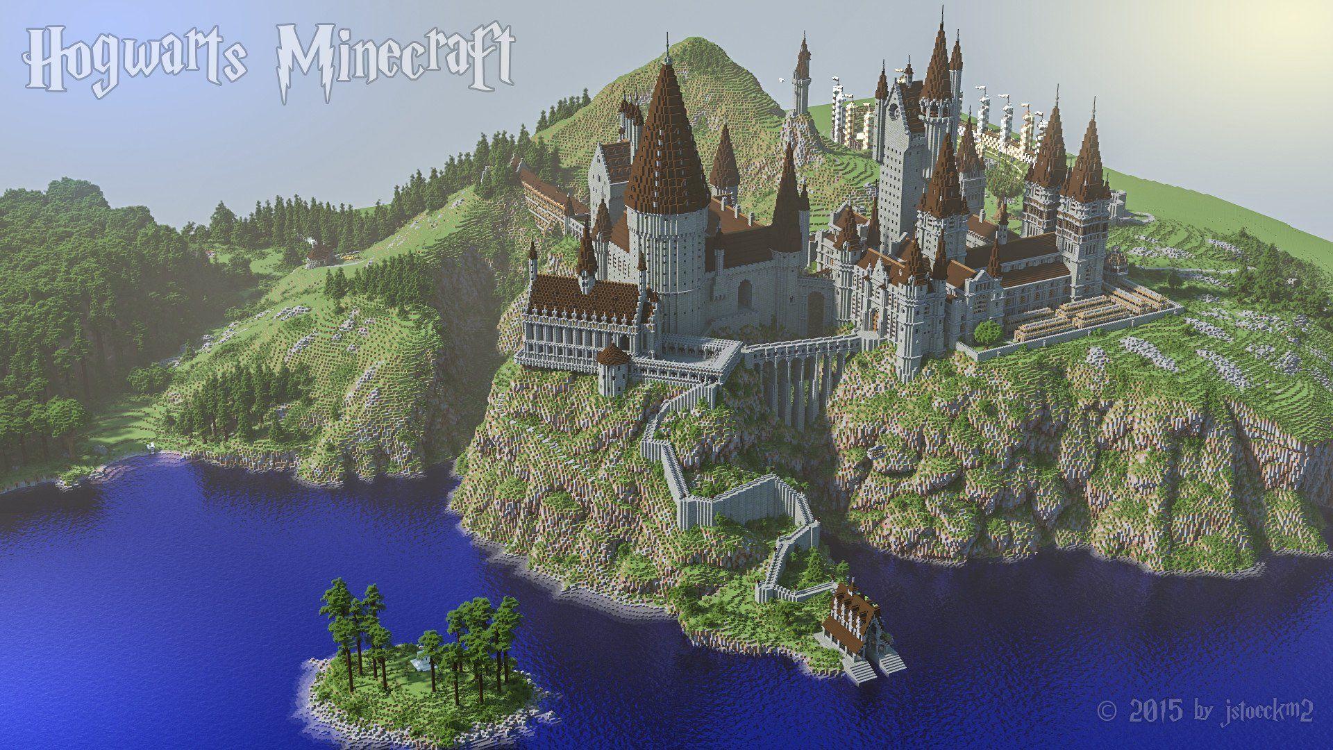1920x1080 James Bishop wallpaper of the #Hogwarts castle: # Minecraft #HarryPotter