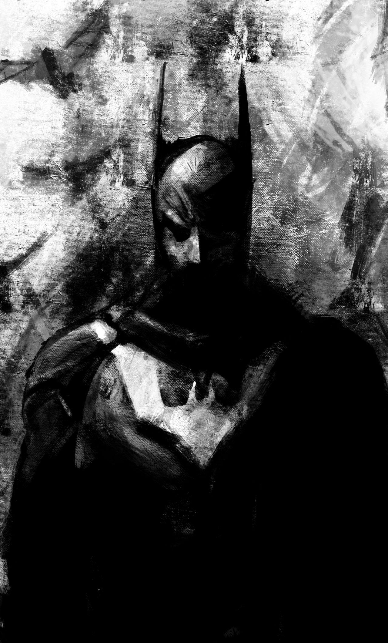1280x2120 Download Dark, superhero, sketch art, batman wallpaper, 1280x iPhone 6 Plus