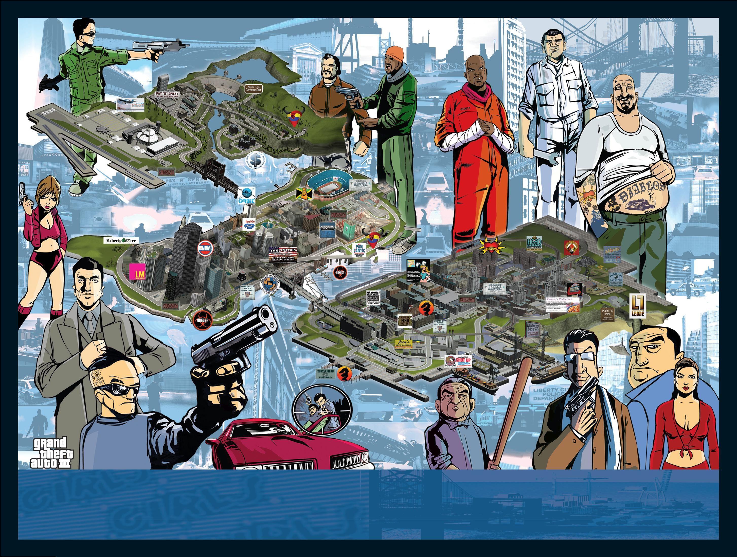2907x2196 GTA III Wallpaper .