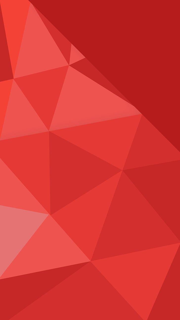 728x1294 Red Geometrical Wallpaper, Minimalism, Artwork, Triangle Shapes Wallpaper Red