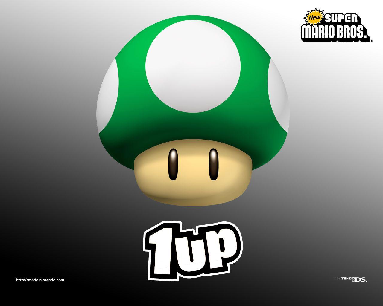 1280x1024 New Super Mario Bros Wallpaper 1up Mushroom