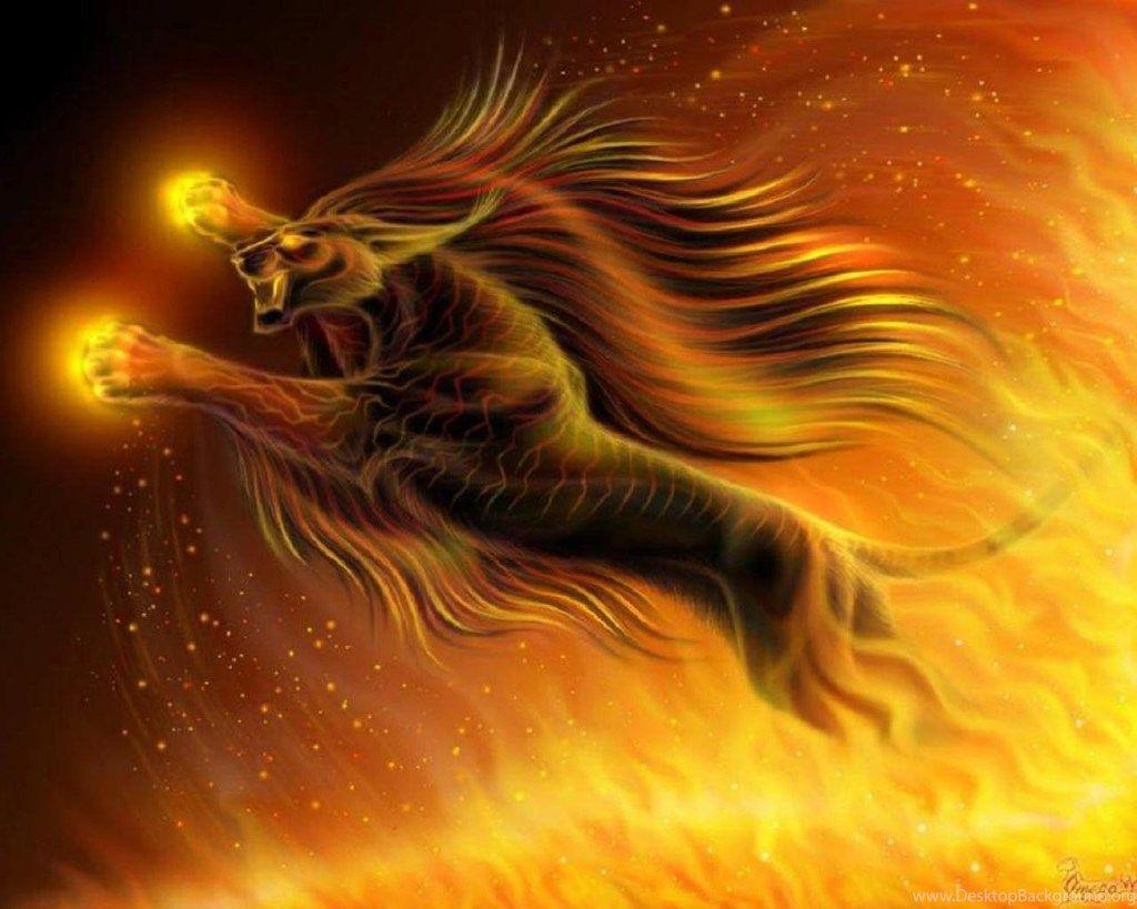 1024x819 Golden Lion Wallpaper